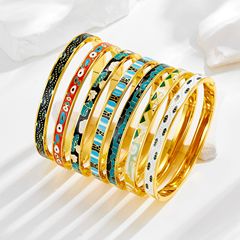 国境を越えたレトロな新製品エナメル色ステンレスブレスレット女性ファッション小衆insバックルブレスレット色落ちしないアクセサリー