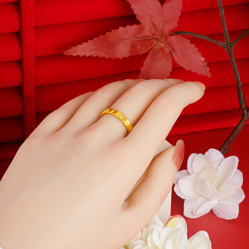 Anillo de panal boca abierta Vietnam arena oro estilo fresco de las mujeres todo-fósforo joyería de moda Pequeño Libro Rojo mismo estilo fábrica al por mayor