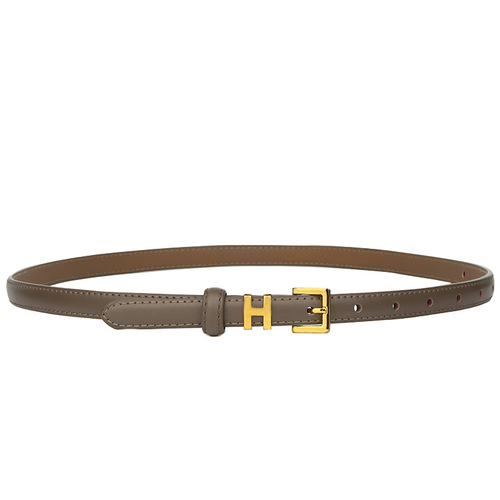 Wholesale multi-color optional women's leather thin belt women's outer dress women's H buckle small belt jeans belt