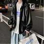 跨境春秋新款宽松皮衣
