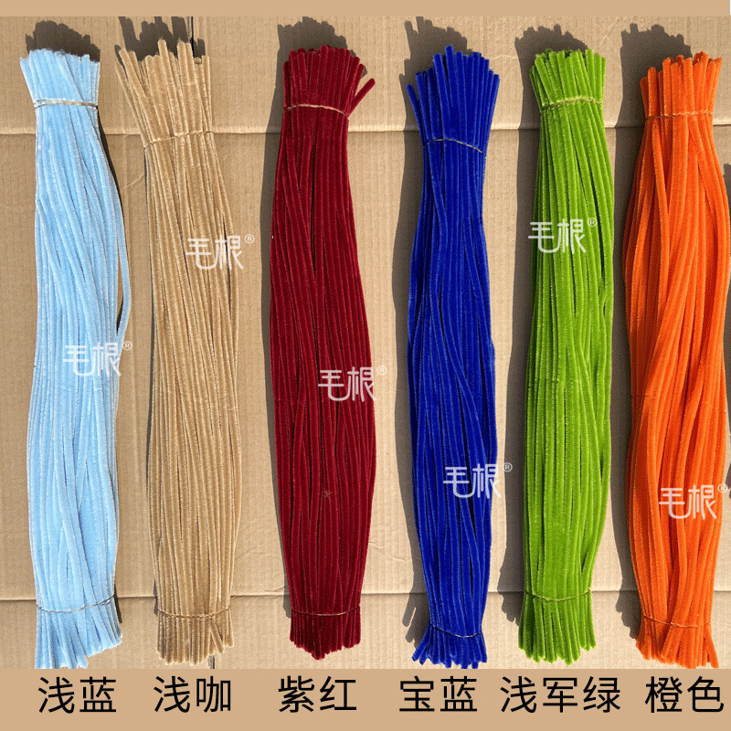 Fábrica al por mayor [marca de la raíz del pelo] Cifrado Twist stick pelo raíz lana raya ramo DIY paquete de material hecho a mano de los niños