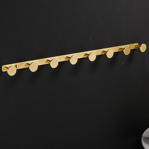 No punching brass hook entrance coat rack bedroom clothes hook wall hanging towel hook bathroom door back hook
