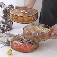 Household living room coffee table snack nuts melon seeds plate with lid fruit plate high-end light luxury dry fruit candy box