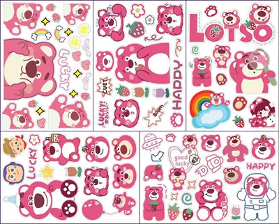 Body sticker | hair - combination-l-strawberry-bear-set