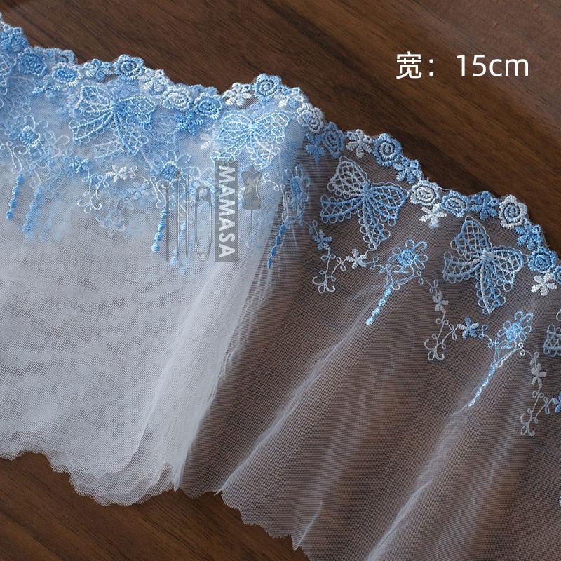 Dopamina sueño bordado de color hilo de malla encaje DIY hecha a mano lolita ropa tela accesorios para el cabello al por mayor