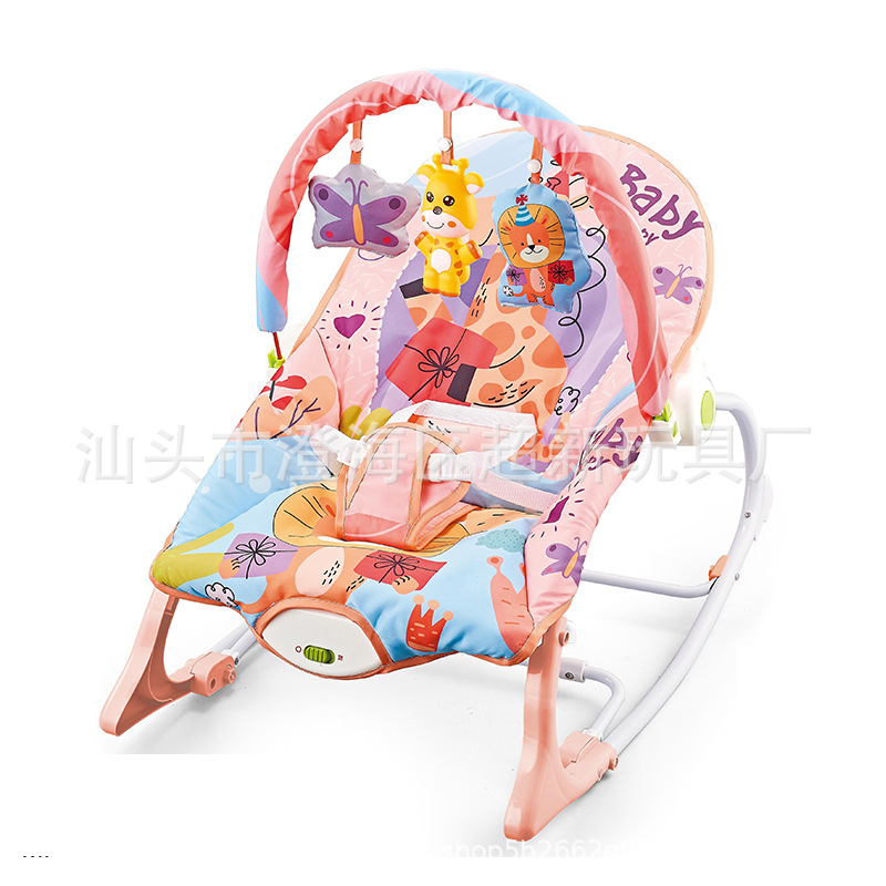 Cross-Mirror Baby Soothing Rocking Chair 0-36 Months Baby Multi-Functional Music Vibrating Rocking Chair Kidsren's Leisure Coaxing Baby Recliner