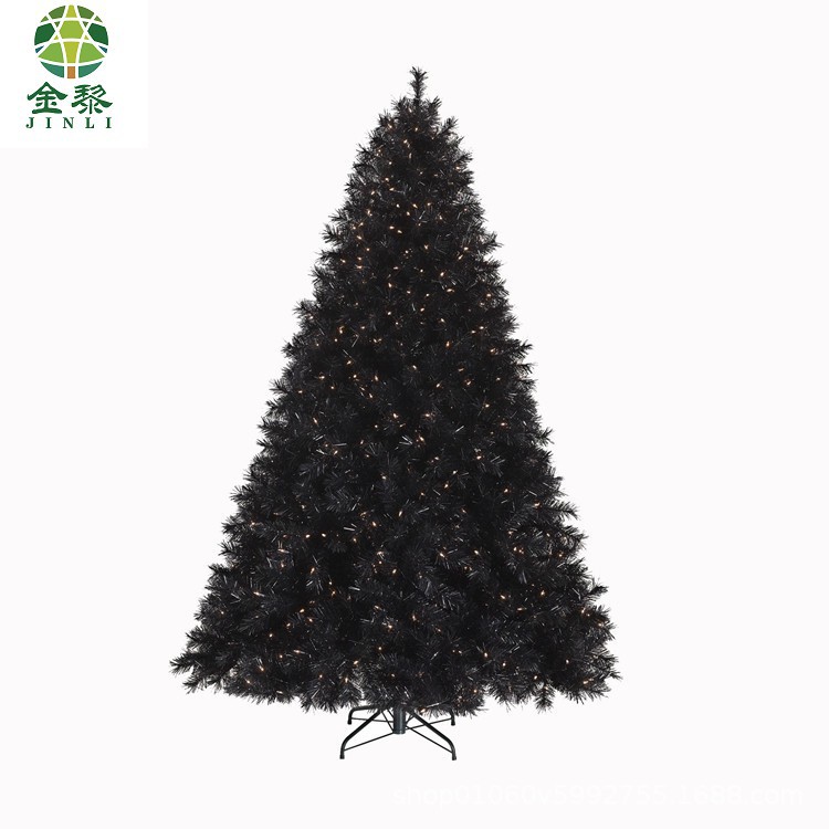 2021 New 2.1-meter black PVC Christmas tree LED light Christmas tree Christmas decoration supplies for hotels and shopping malls detail image 5