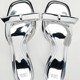 New sandals, women's wine glasses, 2024 summer slim heels, high heels, women's metal bow, silver back empty women's shoes