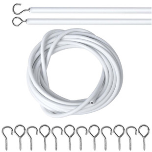 Cross-border 5 meters plastic spring rope suit white high-strength drawstring sheep eye ring metal buckle curtain accessories