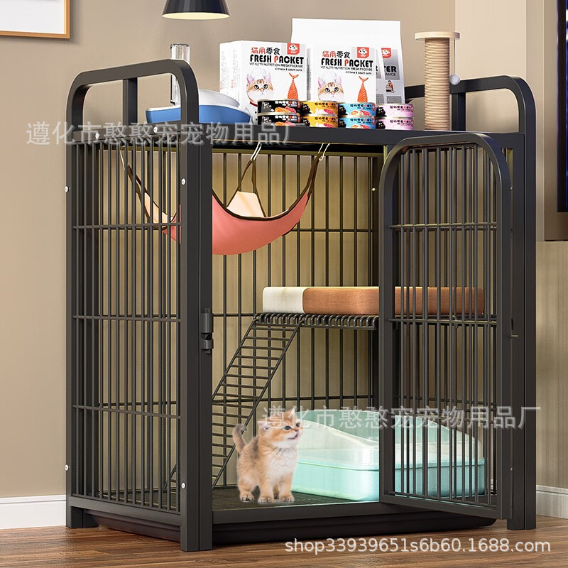 Jaula de gato de tubo cuadrado jaula de gato de tres capas de cuatro capas gato Villa gato casa gato cría jaula de hierro ventas directas de fábrica