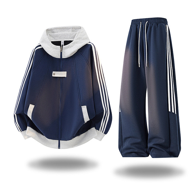 NASA youth sportswear set for boys, autumn hooded color-block striped sweatshirt, casual outfit, men's clothing NASA youth sportswear set for boys, autumn hooded color-block striped sweatshirt, casual outfit, men's clothing
