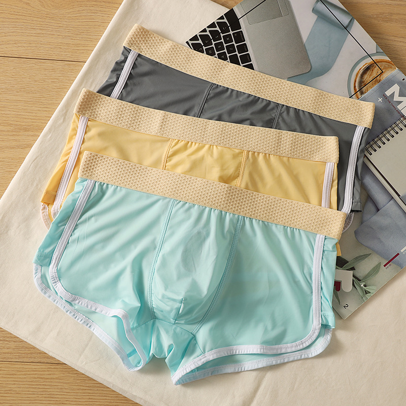 Men's Boxer Briefs Summer Ice Silk Men's Underwear Ultra-Thin Breathable Separate Bag Sports Shorts Sexy Slim Fit Men's Boxer Briefs Summer Ice Silk Men's Underwear Ultra-Thin Breathable Separate Bag Sports Shorts Sexy Slim Fit
