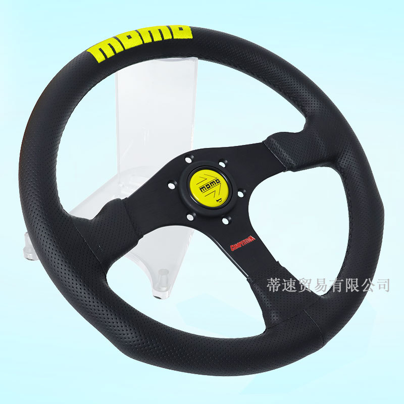 Factory Direct Sale Modified Momo Steering Wheel 14inch Embroidered Steering Wheel Competition Perforated Leather 350mm