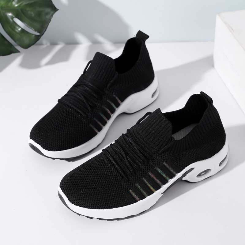 Primavera y otoño nueva zapatilla de deporte casual de las mujeres Flying malla tejida zapatos para correr de moda del todo-fósforo de las mujeres Zapatillas Zapatos individuales