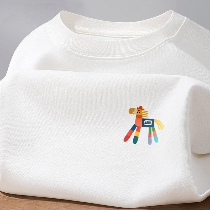 100% Pure Cotton Short-Sleeved T-Shirt for Men, Summer Ins Printed Loose Half-Sleeved Casual Top, Youth Summer Trend