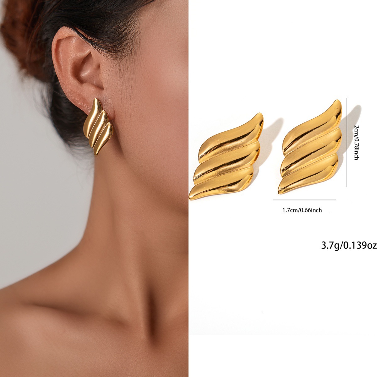 Pendientes de acero de titanio transfronterizos para mujer, lujo ligero, sentido de alta gama, temperamento retro de nicho, pendientes que no se desvanece, pendientes de todo fósforo al por mayor