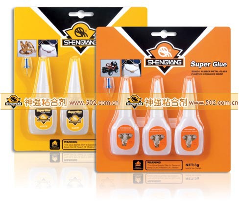 厂家供应 义乌神强胶水  502瞬间强力胶 三支卡10g SQ553批发