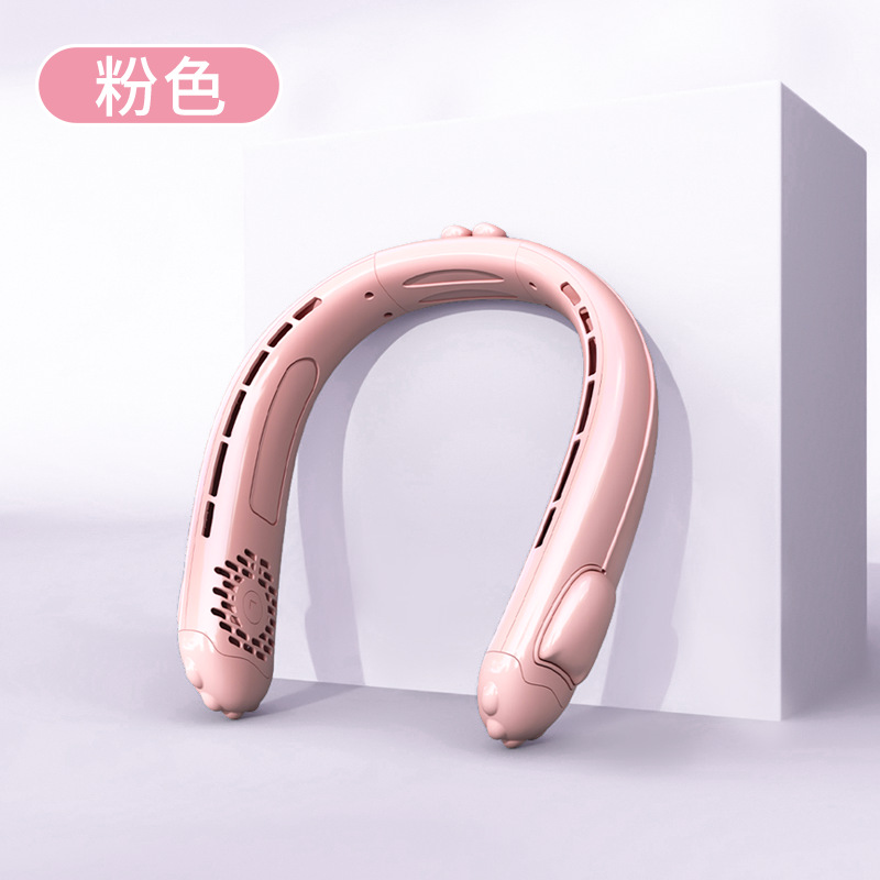 Nuevo ventilador de cuello halter para auriculares Bluetooth usb sin hojas, silencioso, gran viento transfronterizo al aire libre mini ventilador portátil