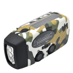 Amazon hand-cranked solar camouflage rechargeable radio mini emergency flashlight radio wholesale