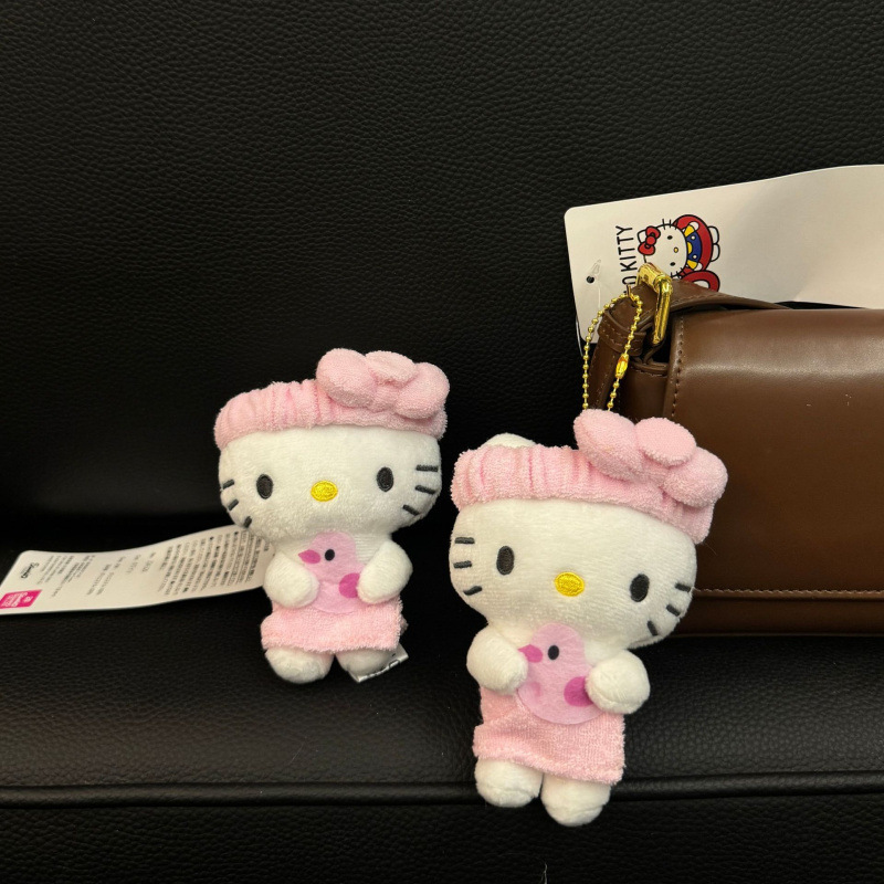 日本 50 周年記念パープルヘッドフォンハローキティバッグペンダントぬいぐるみ kt 猫人形キーホルダーバッグペンダント|undefined