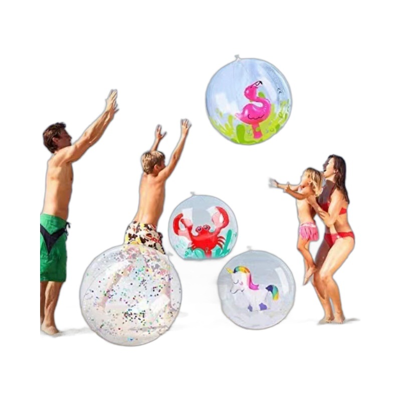 PVC espesado Internet celebridad dibujos animados unicornio Flamingo cangrejo playa césped niños jugar bola transparente