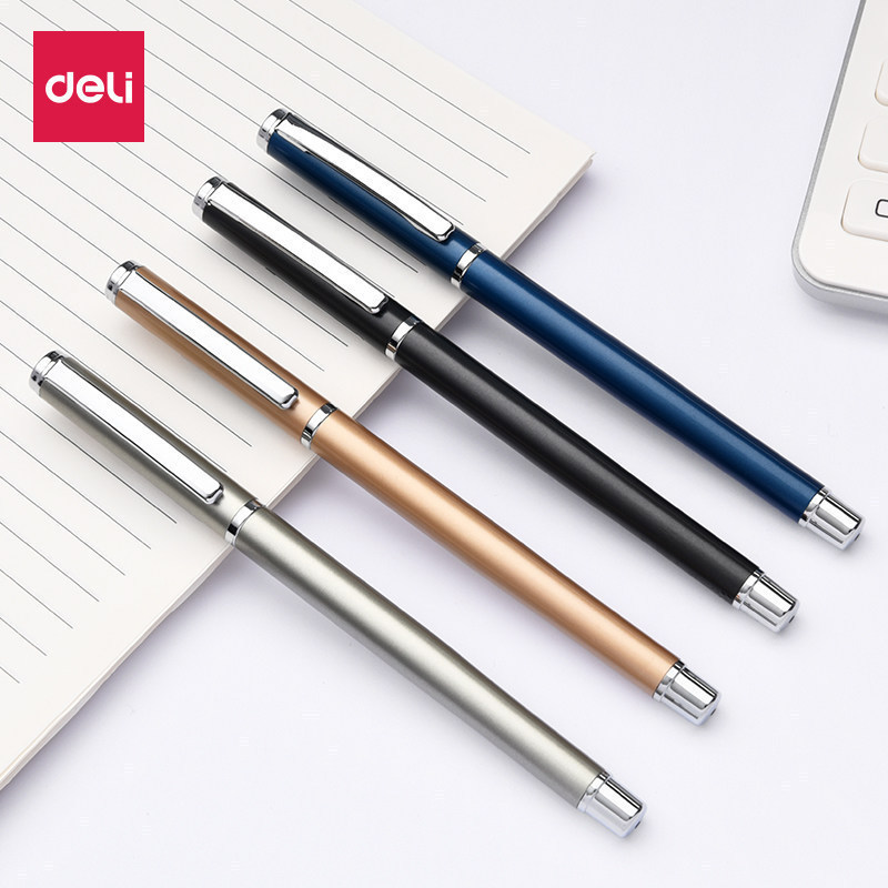 Deli/Deli S82 Metal Gel Pen Black 0.5mm Bullet Water Pen Office Sign Pen Deli/Deli S82 Metal Gel Pen Black 0.5mm Bullet Water Pen Office Sign Pen