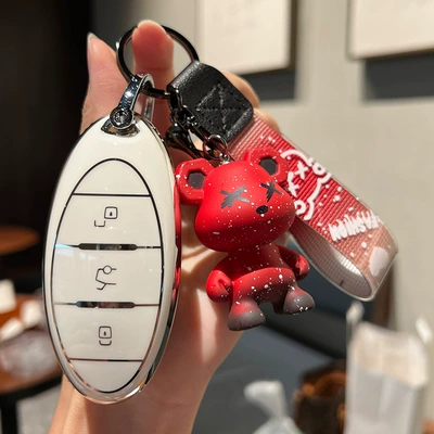 Buckle T99/T33 Case B50/E01 – Car key bag - faw-pentium-f-smart-3-key-single-shell-white-red-violence-bear-pendant