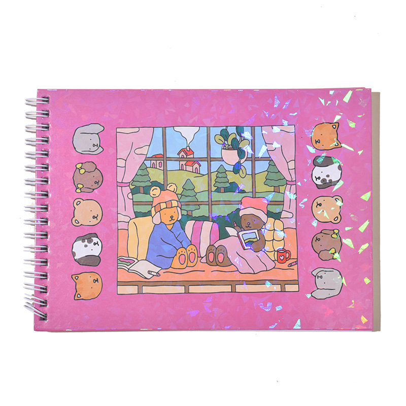 スポットクロスボーダー A5 ハードサイドコイルぬりえ BOBBIE GOODS 子供用絵画落書きマーカーぬりえ|undefined