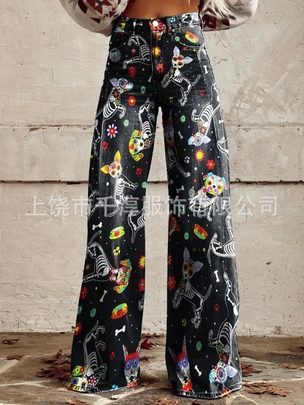 人気の独立系サイト Xiyin TEMU AliExpress ebay ヨーロッパとアメリカの貿易大きいサイズの女性のカジュアルパンツ薄い模造ジーンズ|undefined