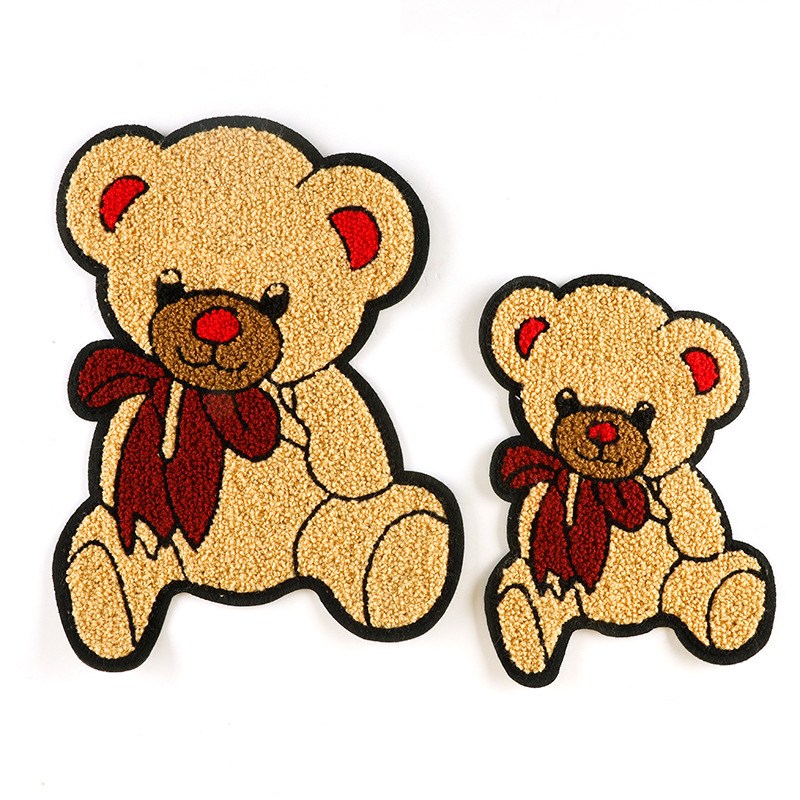 电脑绣花标服装辅料刺绣贴小熊毛巾绣补丁贴手缝布贴雪尼尔布贴