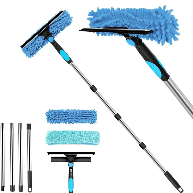 Amazon Hot Selling Two-in-One Window Cleaning Scraper Wipe Glass Artifact Cleaning Special Double-sided High-rise Glass Wipe