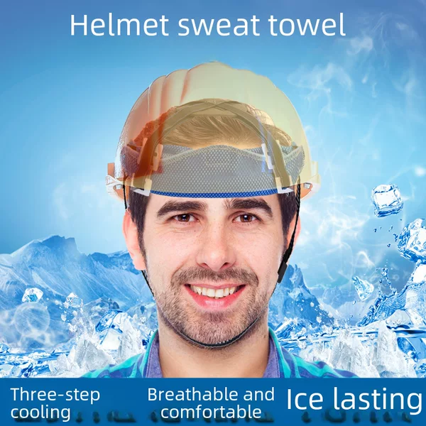 Summer cross-border Amazon antiperspirant cooling towel cap pad sweat pad Outdoor Miner helmet safety helmet sweat belt towel