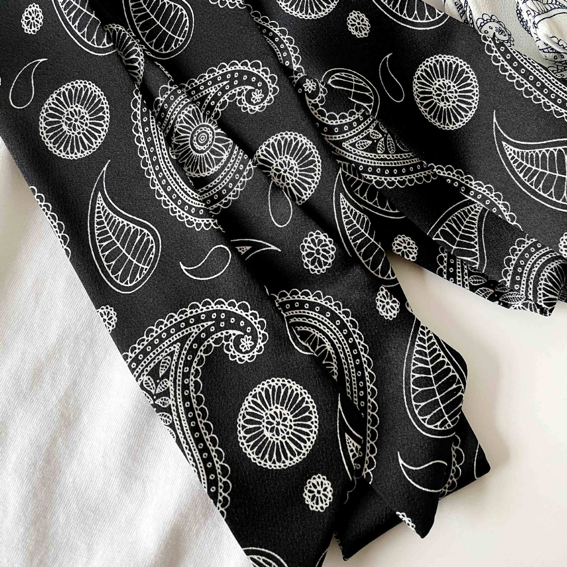 Polka Dot Long Ribbon Scarf Headband Versatile Hair Accessory_voghion.com