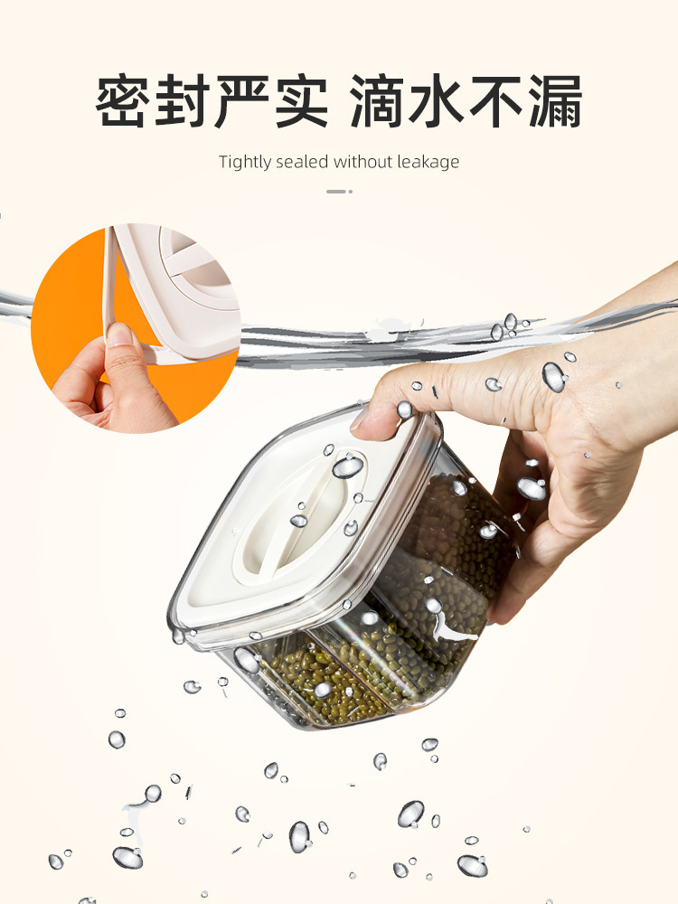 Tarro sellado grano de almacenamiento de la cocina de calidad alimentaria caja de tarro de plástico transparente merienda productos secos tarro de almacenamiento de té