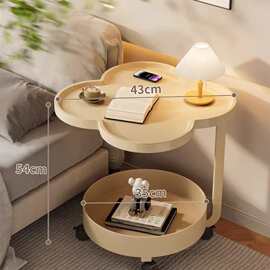 可移动边几置物架带轮现代简约零食架移动欧式滑轮北欧风格床头柜