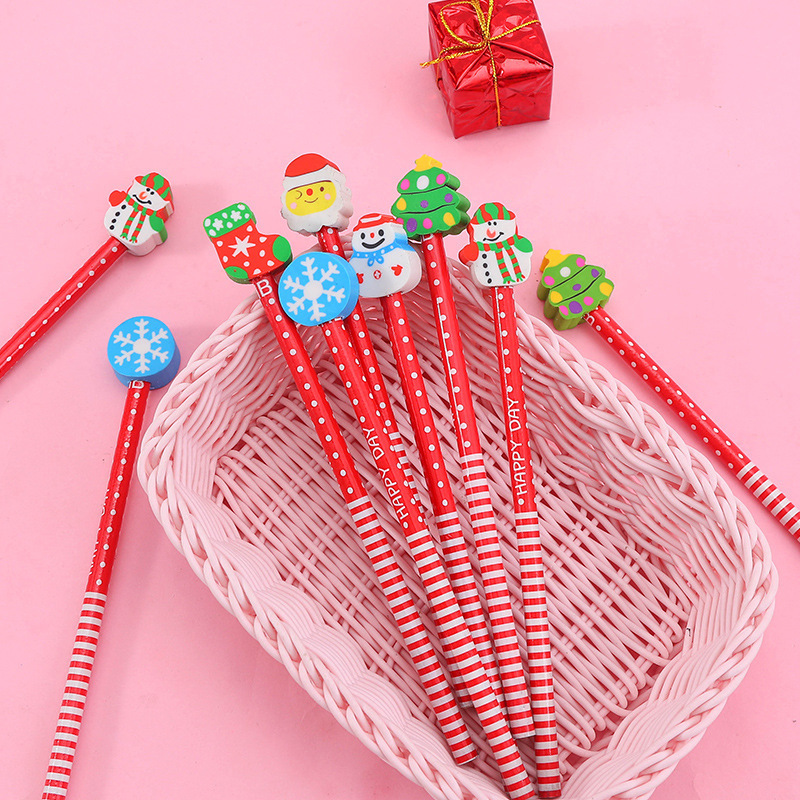 Lápices con borradores para estudiantes primarios ganancias al por mayor dibujos animados HB lápiz para niños regalos de papelería