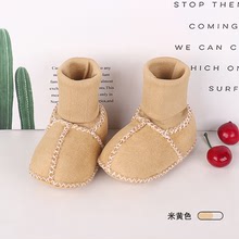 廠家直銷秋冬仿皮毛一體寶寶鞋襪筒男女嬰兒學步鞋童鞋0-6-15個月