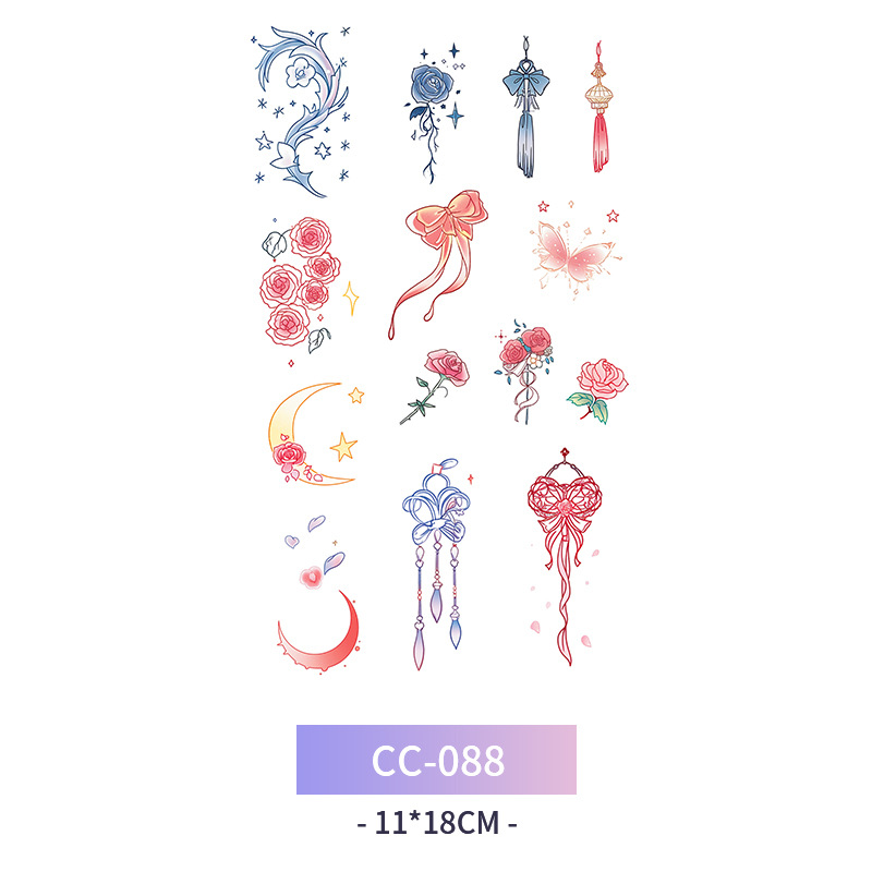 Transfronterizo en stock al por mayor de halloween colorido mariposa tatuaje pegatinas simulación sangrienta cicatriz pegatinas divertidas pegatinas impermeables