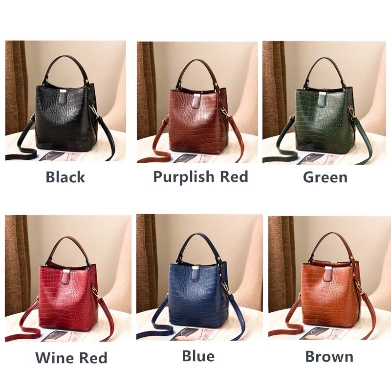 Cross-Border Export Hot-Selling Bags for Women 2022 New Versatile Bucket Bag Crocodile Pattern Single Shoulder Crossbody Small Bag Wholesale