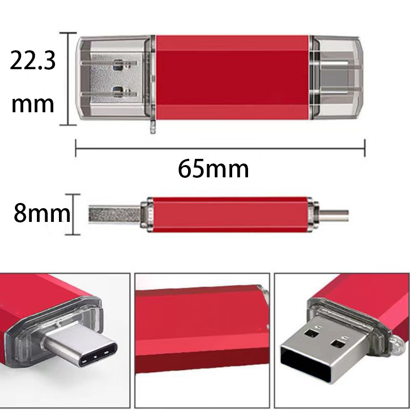 Fábrica al por mayor Typec64g dos en uno teléfono móvil Disco flash USB expansión del teléfono móvil regalo creativo OTG negocio teléfono móvil Disco flash USB