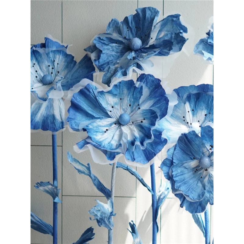 扎染纸花艺幼儿园蓝染环创新中式国风教室培训班布置装饰材料展览