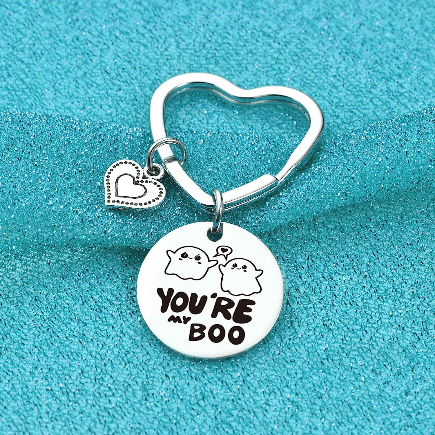 Cute Cartoon Character Heart Shape Stainless Steel Halloween Unisex Bag Pendant Keychain display picture 3
