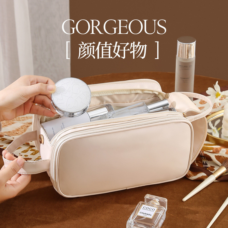 2025 新ポータブル収納化粧品バッグ女性の大容量トラベルトイレタリーバッグ洗浄化粧ブラシデスクトップ収納袋|undefined