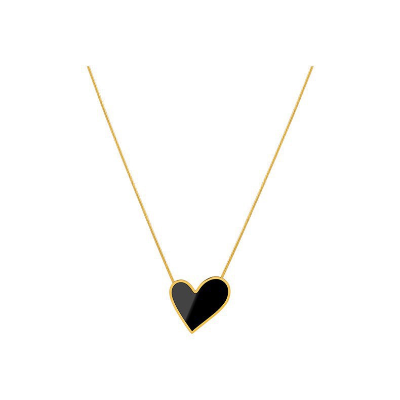 10g Weight 0.03µm-0.05µm Gold Plating Thickness PVD Coated Gold Plating Process Real Gold Plated Plating Material PVD Coated Real Gold Plated 18K Gold Heart Shape 304 Stainless Steel Sweet Waterproof Non Tarnish 304 Stainless Steel Necklace