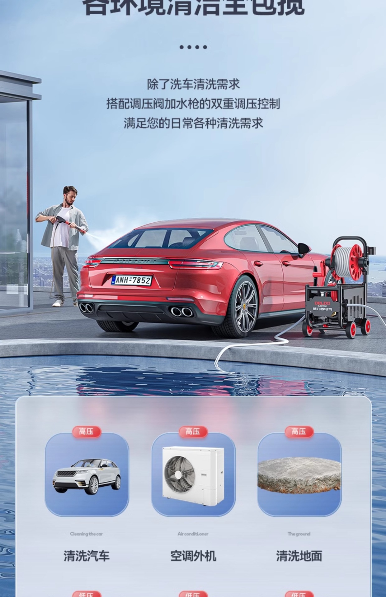 Car Washing Machine Artifact Household 220V High-Pressure Water Pump High-Power New Water Gun Portable Powerful Wholesale