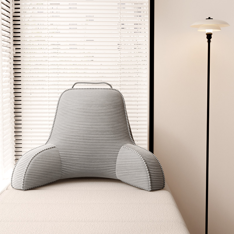 베개 없는 요추 지지대 - 코듀로이 - 라이트 그레이