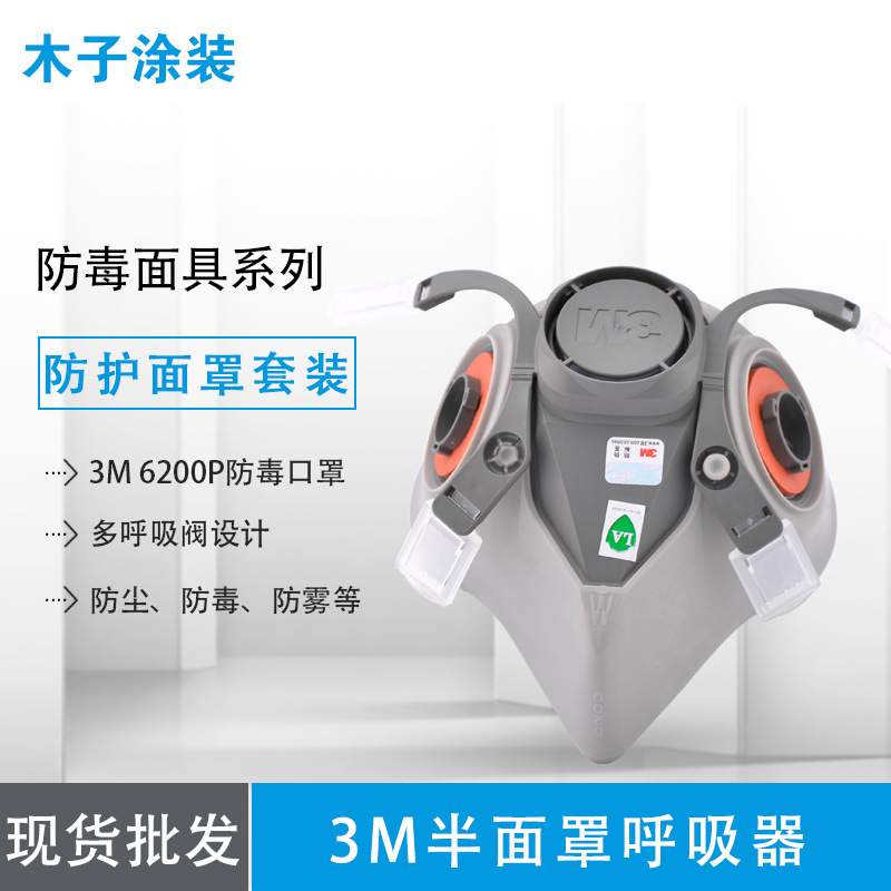 批发正品3M 6200P/350P防尘防护套装/防毒面罩 喷漆房实验室专用