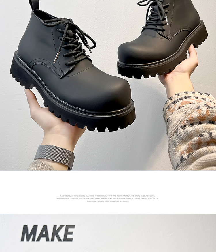 Herren Leder Chukka Boots Mit Dicker Sohle Im Arbeitsstil_voghion.com