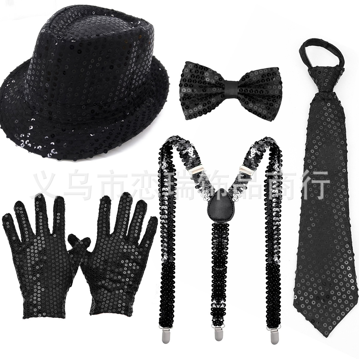 70s DISCO espectáculo accesorios esquinilla sombrero corbata guantes cinturón hombre conjunto Xiaoyin TEMU en stock