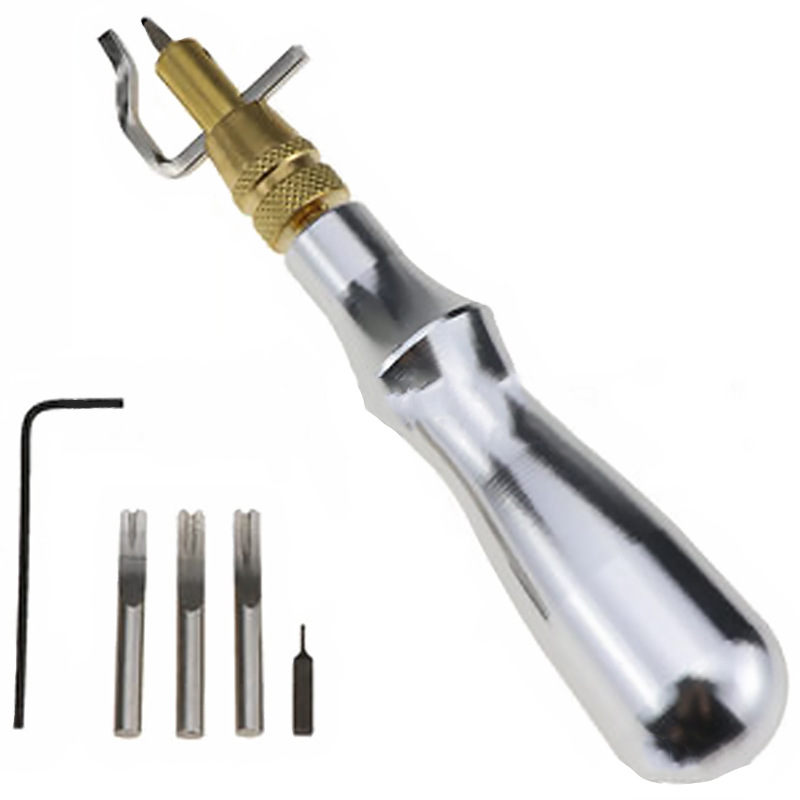 DIY cuero hecho a mano tallado forma herramienta aceite pluma sello cuchillo de corte punzonado